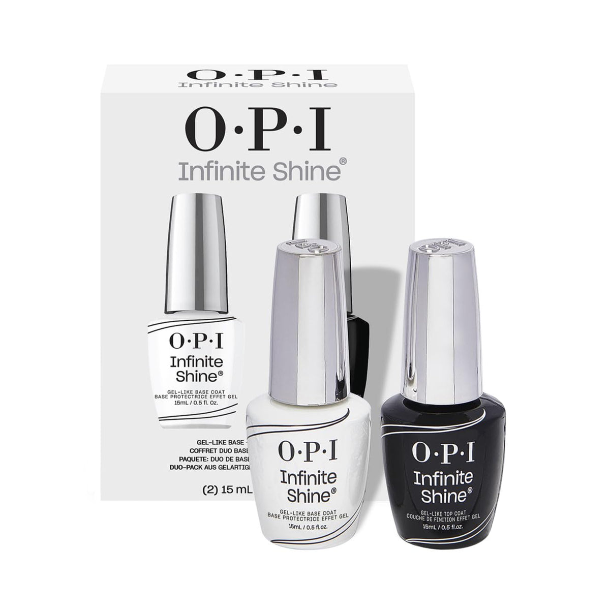 OPI Infinite Shine 2PC Base Coat Top Coat Duo Pack | Long Wear Nail Polish Value Set | Protects Nails & High Shine Gloss