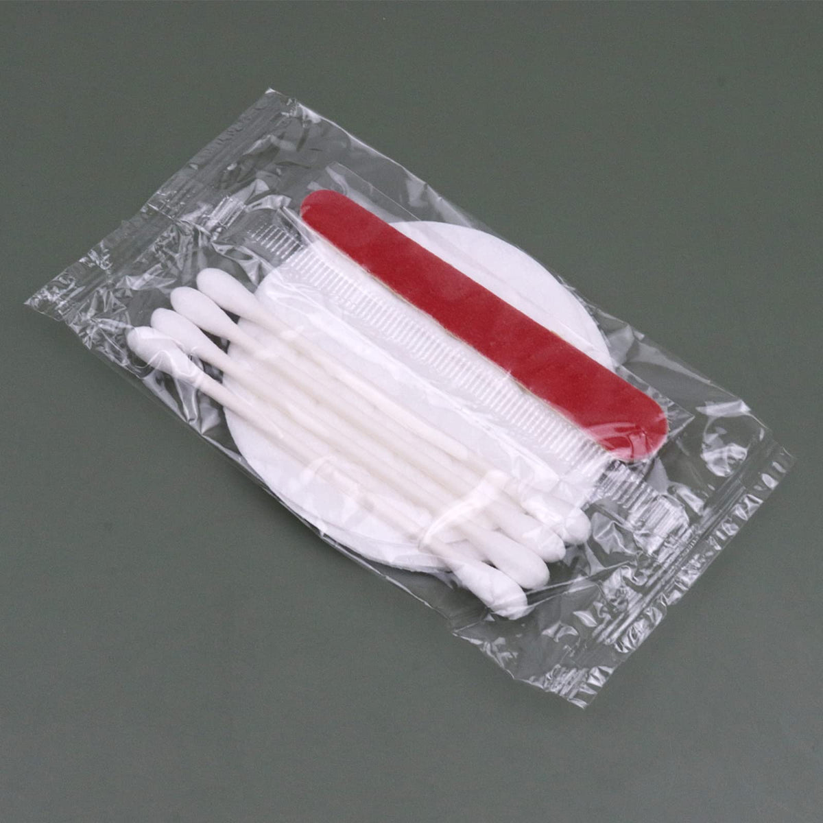 200 Pack Hotel Vanity Kit Individually Wrapped, Bulk Hotel Amenities Kit, Hotel Hospitality Set, Hygiene Products Include Cosmetic Cotton Pads, Cotton Swabs, Nail File (Paper Sticks)