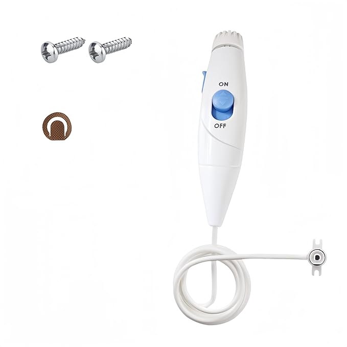 Replacement Hose and Handle Parts Compatible with Waterpik Replacement Parts - Waterpik Water Flosser WP-100 WP-300 WP-660 WP-900 Series Oral Irrigator, Oral Hygiene Accessories(Slide Switch, White)
