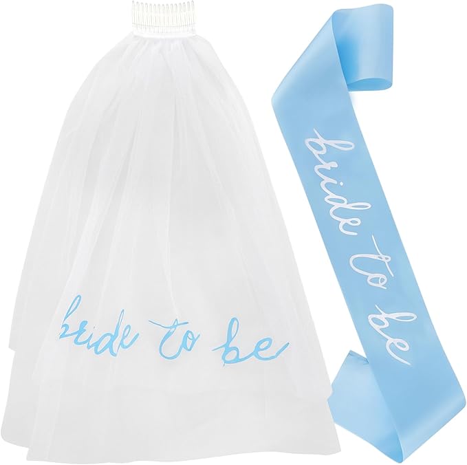 Bride to Be Set: Pearl-Trimmed Heart Sunglasses, Pearl BRIDE Sash & Tulle Veil - Bachelorette Party Bridal Accessories