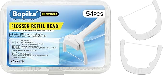 bopika Flosser Refill Head,Ultraclean Access Disposable Snap-On Flosser for Oral Care 54 Count (Pack of 1)
