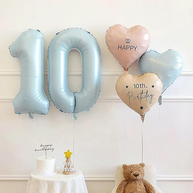 40 Inch Matte Blue 7 Number Balloons Light Blue Number 7 Foil Balloon Mylar Helium Balloon for Birthday Party Decoration Wedding Anniversary Supplies (Number 7)