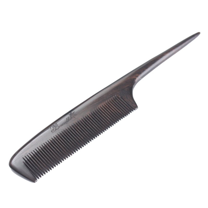 Breezelike Hair Combs - Fine Tooth Ebony Wood Comb for Women - No Static Black Sandalwood Teasing Tail Comb