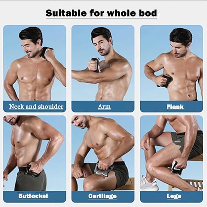 2025 New Fascia Knife Multifunctional Massage Tool Christmas Gift Electric Fascia Knife for Muscle Relaxation Scraper for Fascial Massager for The Whole Body (White)