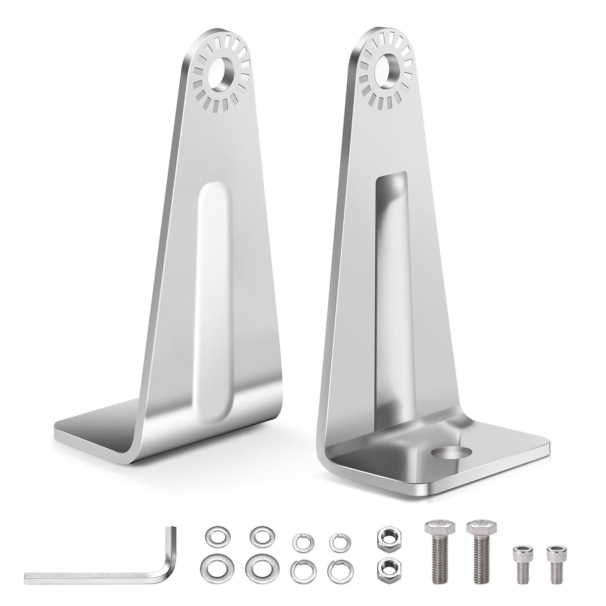 Audak LED Light Bar Side Mounting Brackets Kit Universal Stainless Steel Side Mount for Double Row Straight or Curved LED Light