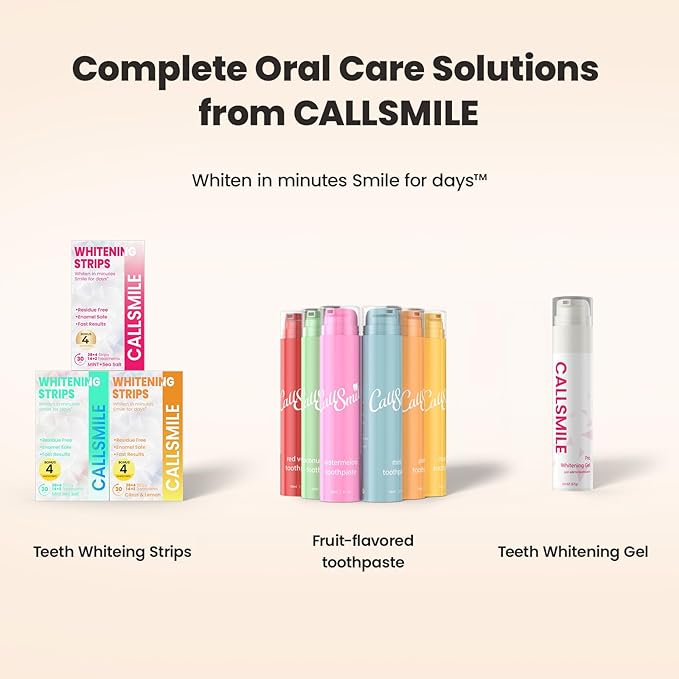 CALLSMILE Fluoride-Free Toothpaste, Easy-Press Pump, 60g - Fruity Flavors, No SLS, Non-Toxic, No Sweeteners, for Adults & Kids, Gentle for Sensitive Teeth, Peach-Flavored