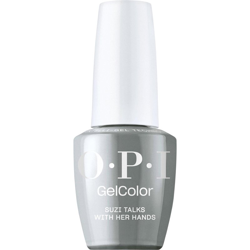 OPI GelColor Suzi Talks with Her Hands | Opaque Muted Gray Crème LED Cure Gel Nail Polish | Salon-Quality Shine, Long-Lasting Wear | Vegan & HEMA Free | 0.5 Fl Oz