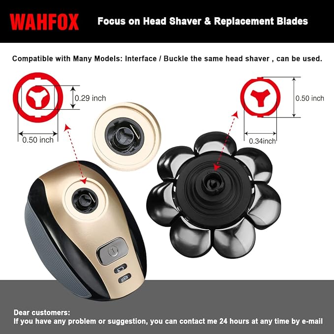 FOXSONIC 8 Blades Head Shaver Replacement Heads for Many Main Brands Electric Shaver Razor Bald Men