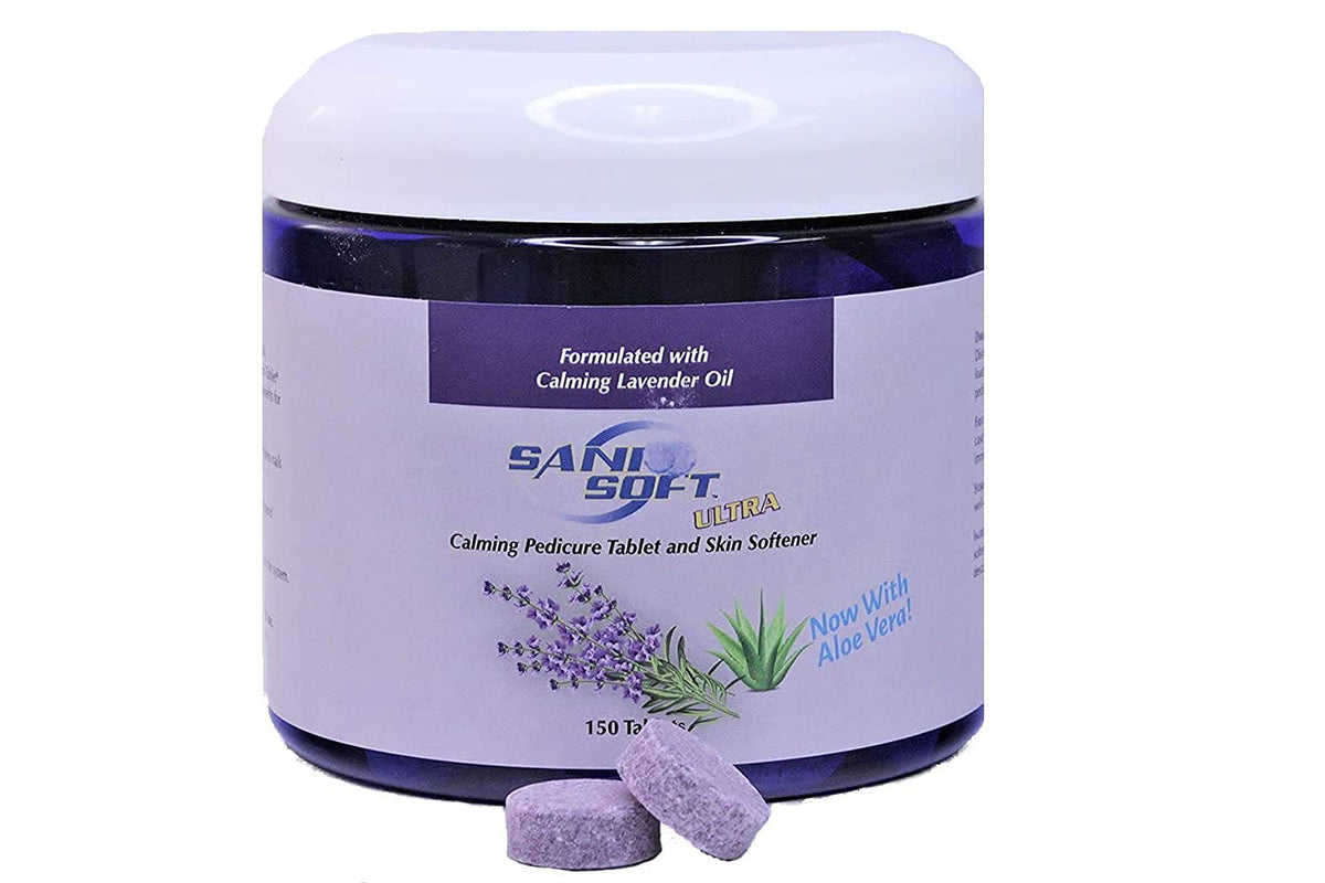 Sanicare - Pedicure Tablets for Foot Soaks, Whiten Nails, Softens Skin with Aloe Vera, All Natural, Vegan, 150 count (Lavender)