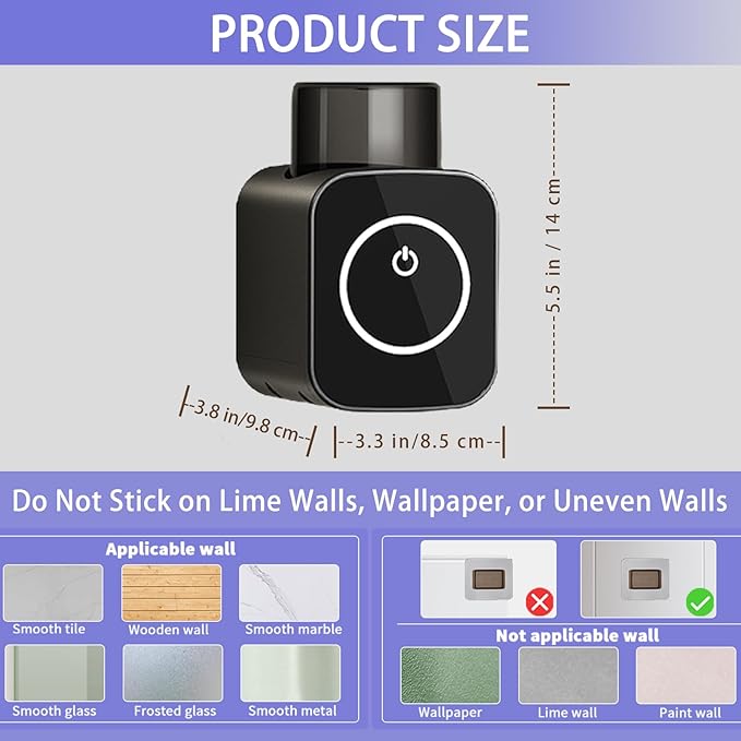 Wall Mounted Toothbrush Holder, 1 Cup Toothbrush Holders with Smart Drying and Cleaning, Toothbrush Cleaning Case with Solar Charging, Toothbrush Organizer with 2 Brush Slots (Black - 1 Cup)
