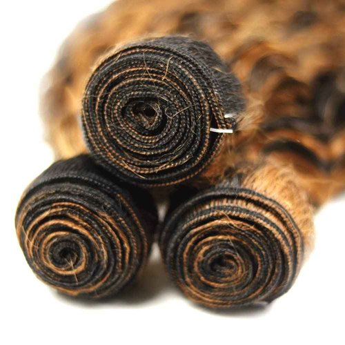 P1B/30 Highlight Bundles Human Hair Ombre Brown Kinky Curly 3 Bundles Vinmdonm 22 24 26 inch Unprocessed Virgin Remy Hair Extensions 300g