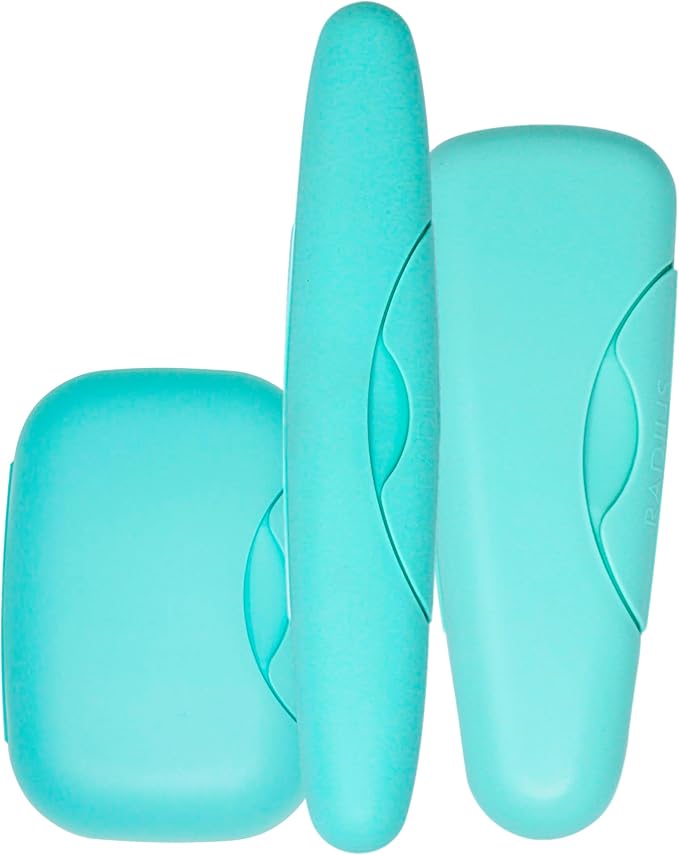 RADIUS Travel Case Value Pack, 3 Count (Toothbrush, Razor, Soap), BPA-Free Recycled Plastic, Portable for Bathroom, School, Home, Camping - Mint Green