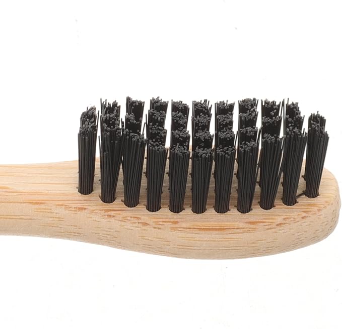 VICASKY 4pcs Toothbrush Set with Extra Soft Bristles, Black Curved Head Design, Portable Eco-Friendly Manual Toothbrushes for Adults, Travel Use, Soft Handle