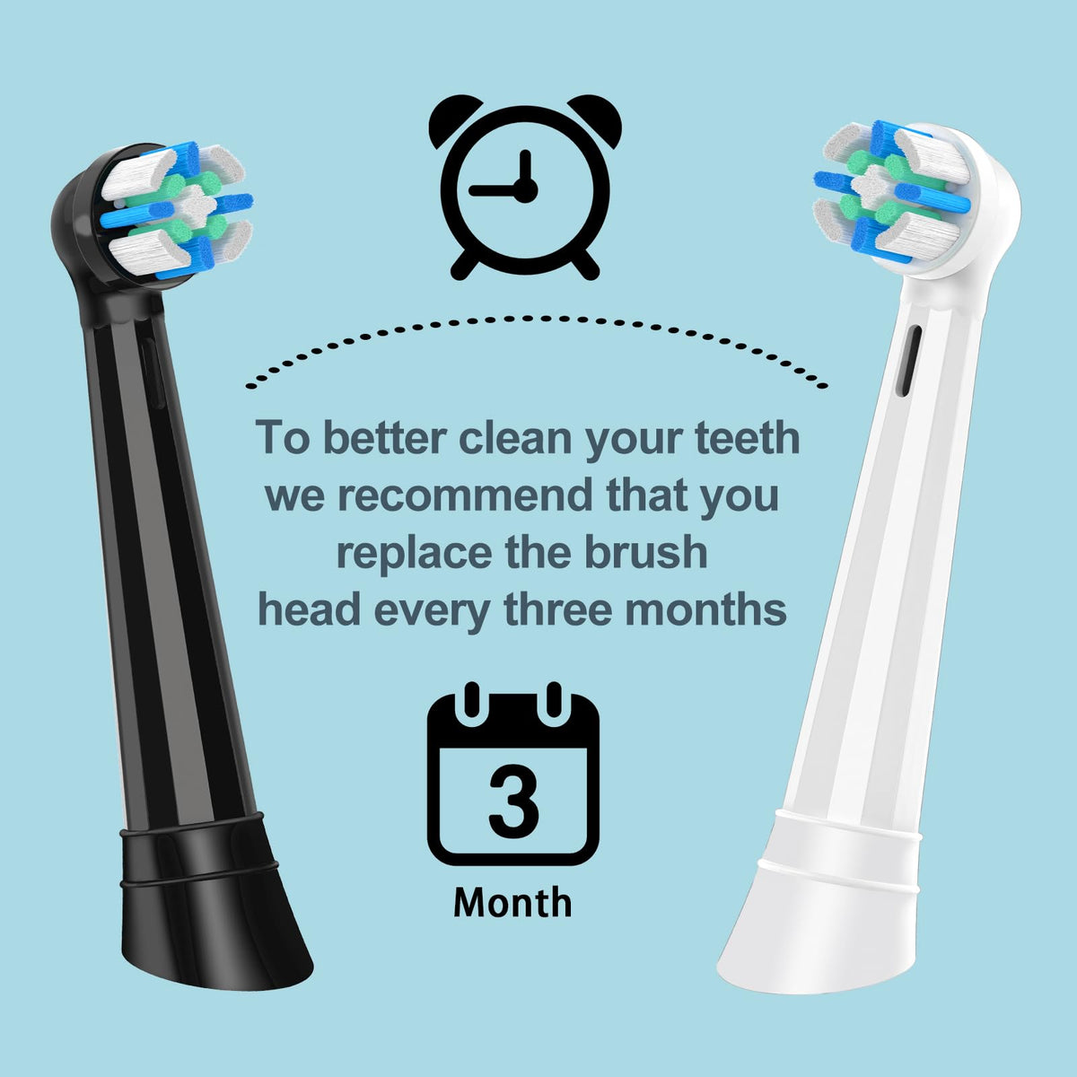 8 Count IO Replacement Heads Compatible with Oral B IO 2/3/4/5/6/7/8/9/10 Series Electric Toothbrushes, Medium Softness Brush Heads Compatible with Oral B iO for Teeth and Gums Care (Black White)