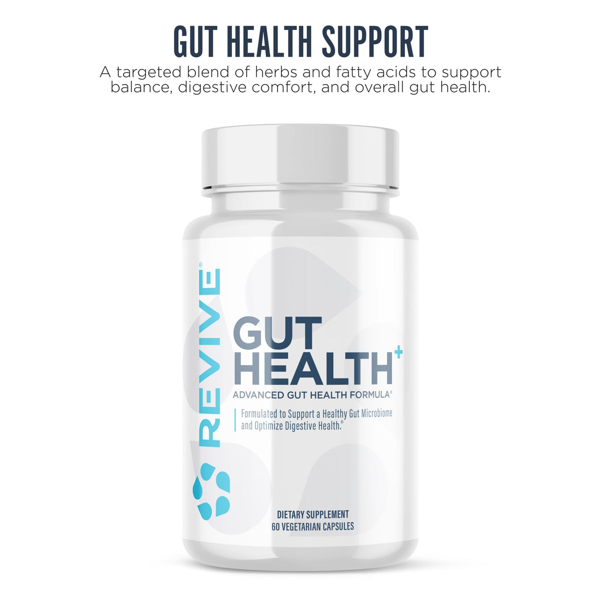 Revive MD Gut Health Supplements for Men & Women - Daily Gut Repair & Digestive Health Support Formula with Thyme, Oregano & Milk Thistle - Vegan-Friendly, Gluten-Free (60 Capsules, 30 Servings)