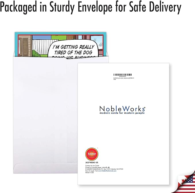 NobleWorks Jumbo Hysterical Birthday Paper Card From Us 8.5 x 11 Inch with Envelope (1 Pack) Big, Jumbo Bday Dog Business J6374BDG-US
