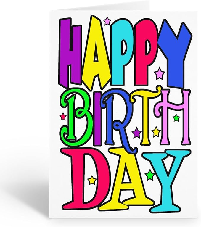 Stonehouse Collection Kids Happy Birthday Coloring Cards, Color-in 'Happy Birthday' Design for Creative Party | Fun12 Color Card and Envelopes