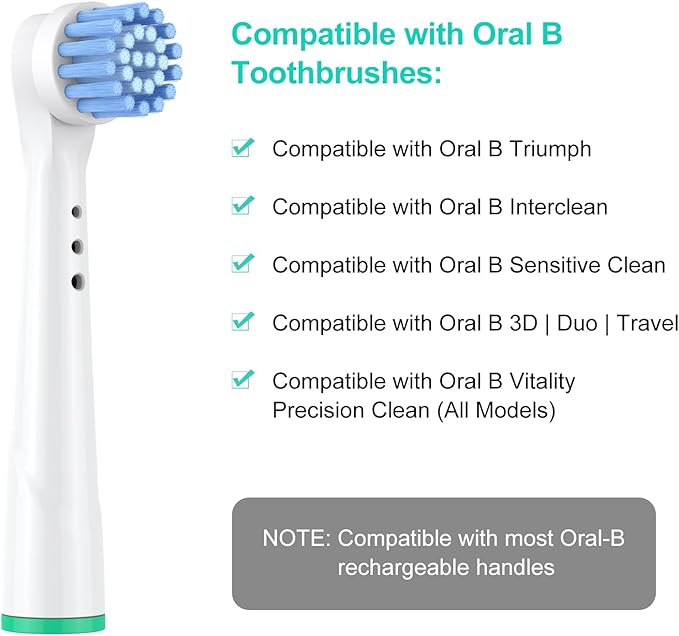 Safcare Sensitive Gum Care Replacement Brush Heads, Pack of 48 Professional Electric Toothbrush Heads Compatible with Oral b Braun Electric Toothbrush (48 Pack)
