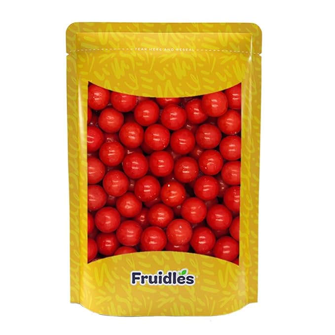 Fruidles Hot Cinnamon Chewing Gum Balls Flavored Candy Buffet Treats, Machine Size Refills, Kosher Certified Parve, 1" Inch (Half-Pound)