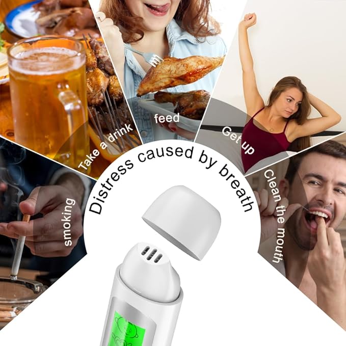 Bad Breath Breathalyzer, Halitosis Monitor, Upgraded Bad Breath Tester Intelligent Analysis for Health