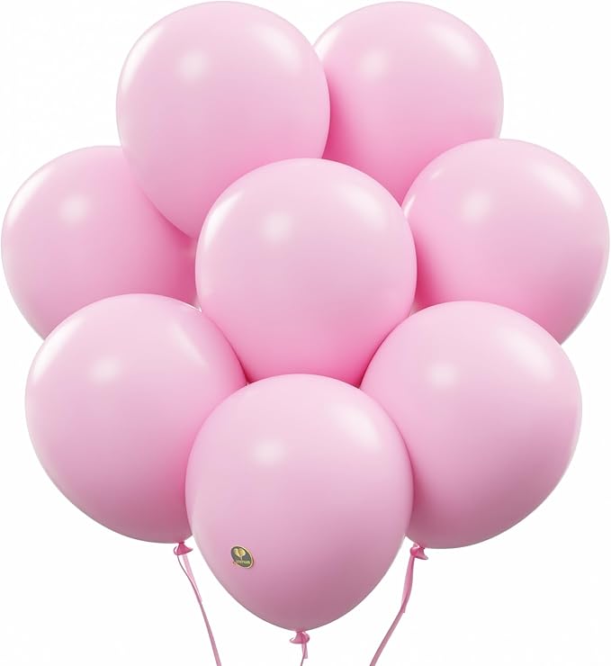 AFTERLOON® Biodegradable Balloons 24 pcs Cotton Candy Pink 12 Inch, Matte Color Thickened Extra Strong Latex Helium Float, Colorful Bulk Color ballon baloon Globos Para Decoration De Fiestas Kids
