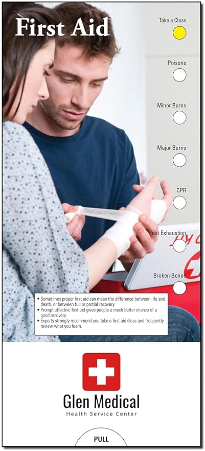 ZOCO - First Aid Slide Chart - Custom Promotional Item (Pack of 250) - CPR Instructions - Hospital or Healthcare Handout - 3.75, Brochure, Pamphlet x 8.5 in.