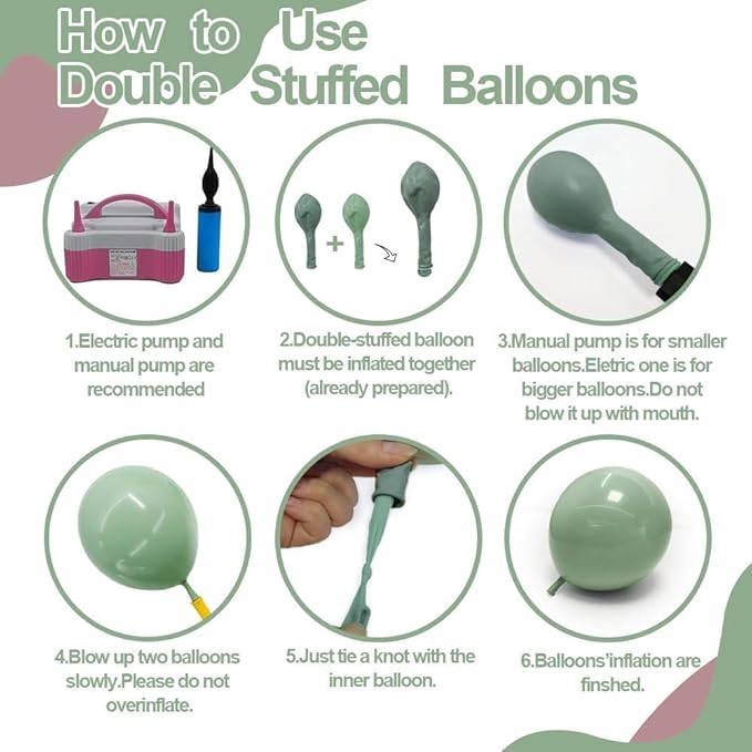 Dusty Green Pink Balloon Arch Double Stuffed Pastel Baby Pink Light Green White Cream Balloon Metallic Gold Latex Balloons for Baby in Bloom Bridal Shower Birthday Wedding Easter Party Decorations
