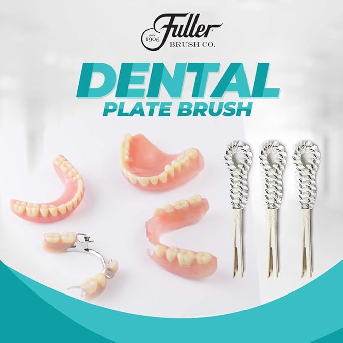 Fuller Brush Dental Plate Brush - Soft Hygienic Denture Cleaner - Small & Flexible Cleaning Tool for Dentures & Plates - Oral Hygiene for Men & Women (Pack of 1)