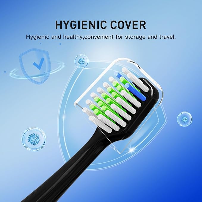 Toothbrush Heads Replacement Compatible with Aquasonic Duo Series/Home Dental Center Eletric Toothbrush (NOT for Duo PRO Series)- 4 White & 4 Black