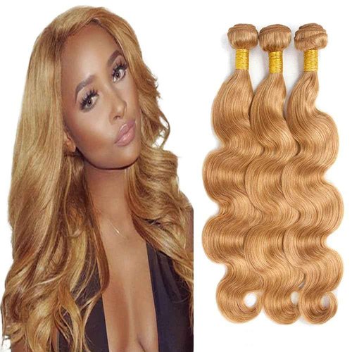 Giginger Brazilian Human Hair Bundles 16 18 20 Inch Honey Brown 27 Color Body Wave Bundles Human Hair Unprocessed Virgin Quick Weave Hair for Black Women