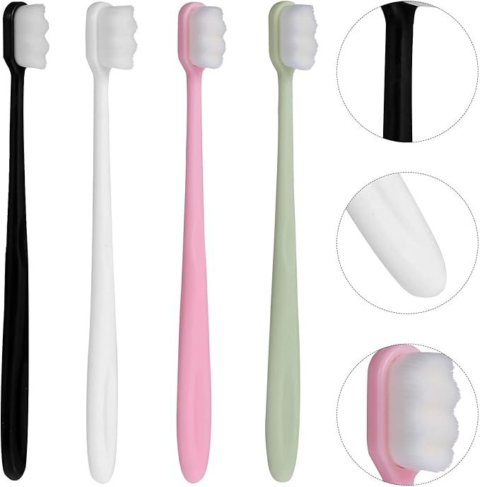 8Pcs Ultra Soft Toothbrush Set for Adults and Puerpera, Manual Teeth Cleaning Toothbrush with Fine Bristles, Portable Oral Care for Sensitive Gums and Deep Cleaning