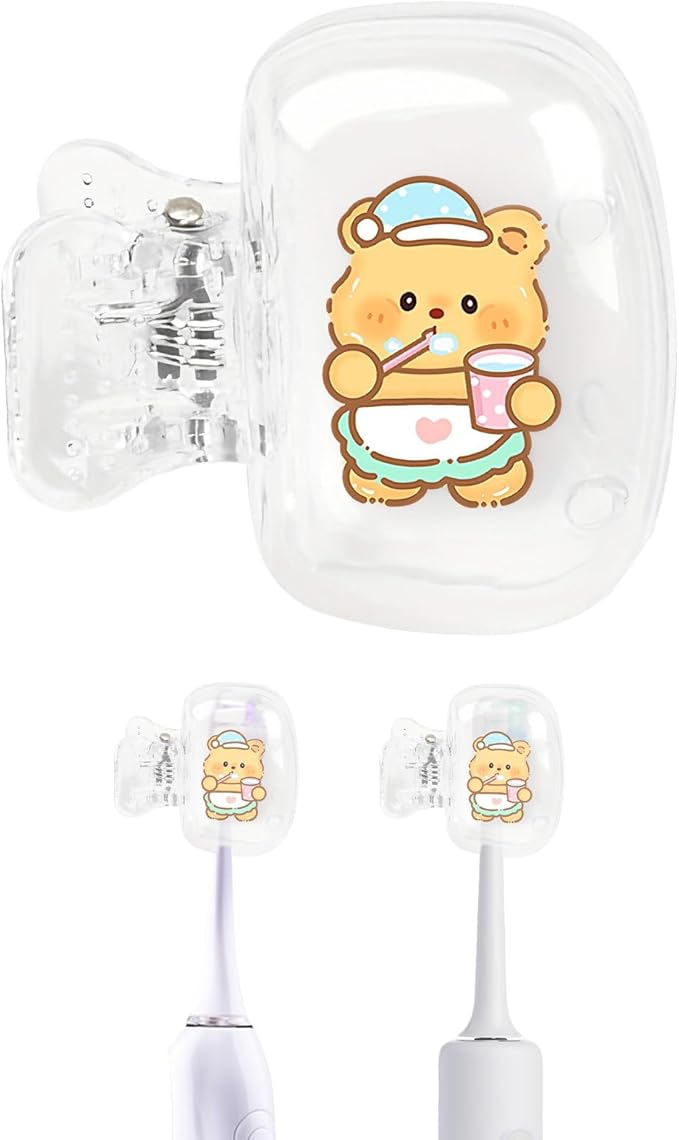 Upgrade Travel Toothbrush Head Covers Toothbrush Protector Cap Brush Pod Case Protective Portable Plastic Clip for Household Travel, Bathroom, School, Camping, Business (I, 2 Pack)