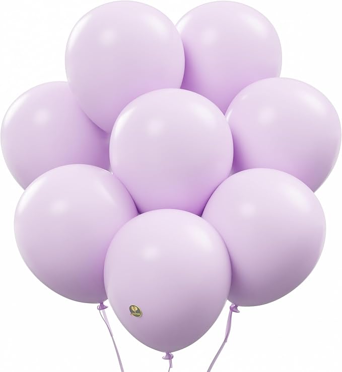 AFTERLOON® Biodegradable Balloons 24 pcs Pale Lavender 12 Inch, Matte Color Thickened Extra Strong Latex Helium Float, Multicolor Colorful Bulk Color ballon baloon Globos Para Decoration De Fiestas