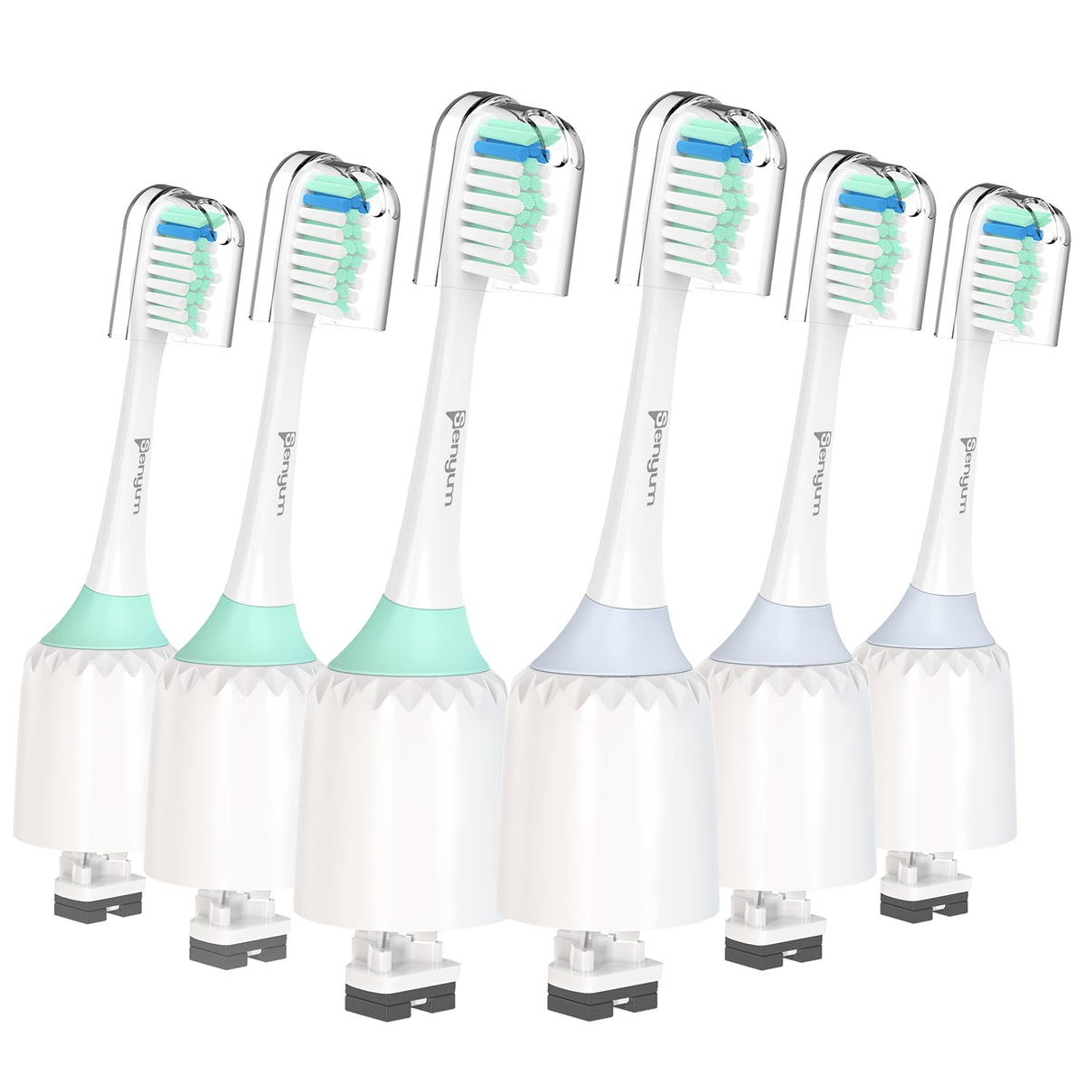Senyum Toothbrush Heads for Philips Sonicare Replacement Heads E-Series, Essence, Xtreme, Elite, Advance and CleanCare Screw-On Electric Handles, Brush Heads for Philip Sonic Care, 6 Pack