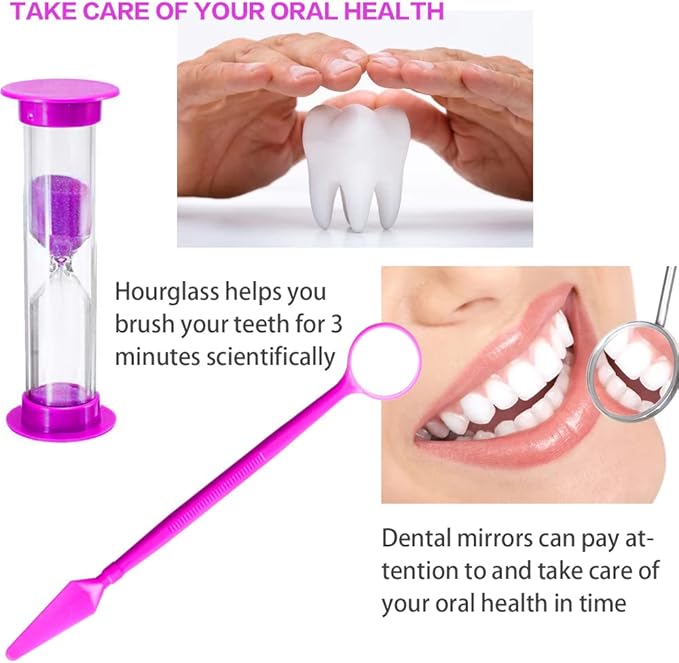 Wenge Portable Orthodontic Oral Care Kit - 2Pack - Travel Kit for Patients, Interdental Brushing Wax Floss Toothbrush Cleaning (Pink_Blue)