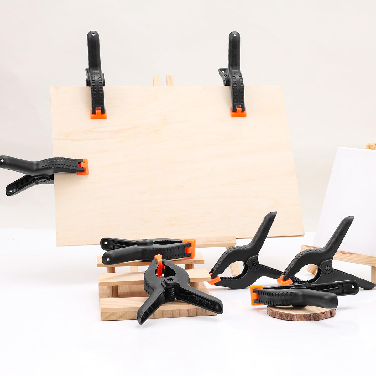 10 Pack 6 inch Plastic Spring Clamps, Black Heavy Duty Clips, Backdrop Clips, Plastic Clamps for Crafts, Backdrop Stand, Woodworking, Photography