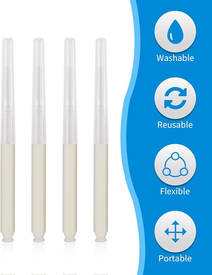 Interdental Brush, 80 PCS Braces Brush Disposable Toothpick Dental Tooth Flossing, Dental Flosser Tooth Cleaning Tools Oral Flossing Head, White Colors