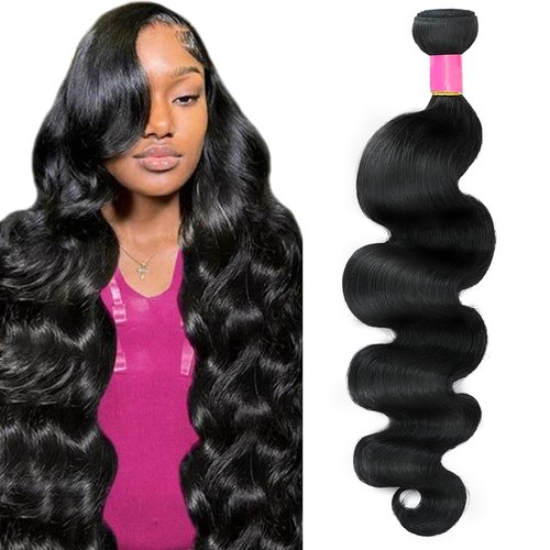 Brazilian Body Wave One Bundle 30 Inch Brazilian Virgin Human Hair 100% Unprocessed Brazilian Body Wave Weave Human Hair Bundles Natural Black Color (BW-1-bundle, 30inch)