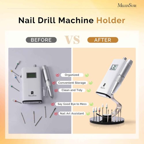 MelodySusie Portable Nail Drill 30000 RPM SC320F with Nail Drill Machine Holder