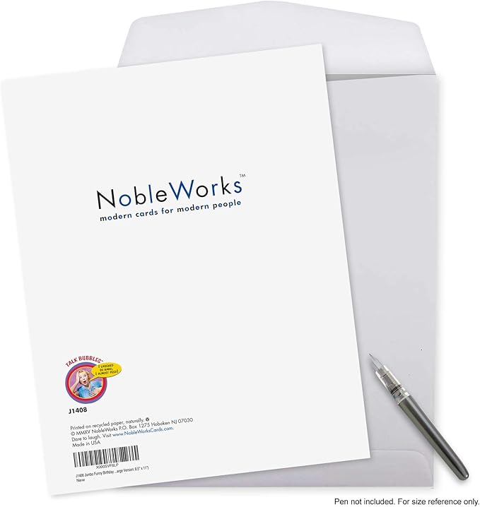 NobleWorks Oversize Hilarious Birthday Greeting Card 8.5 x 11 Inch with Envelope (1 Pack) Large Jumbo Bday Trust My Farts J1408