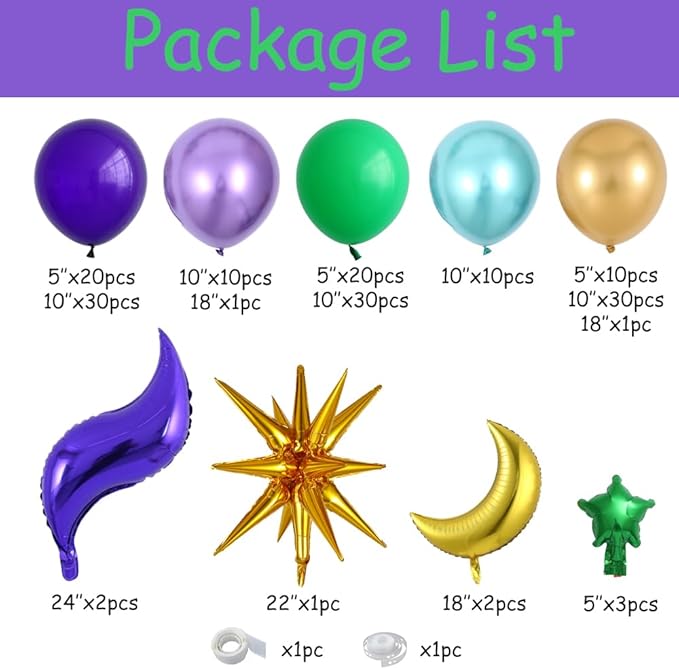 Mardi Gras Balloon Garland Arch Kit 170Pcs Purple Green and Gold Balloons with Mask Sign Foil Balloon for New Orleans Fat Tuesday Masquerade Party Decorations