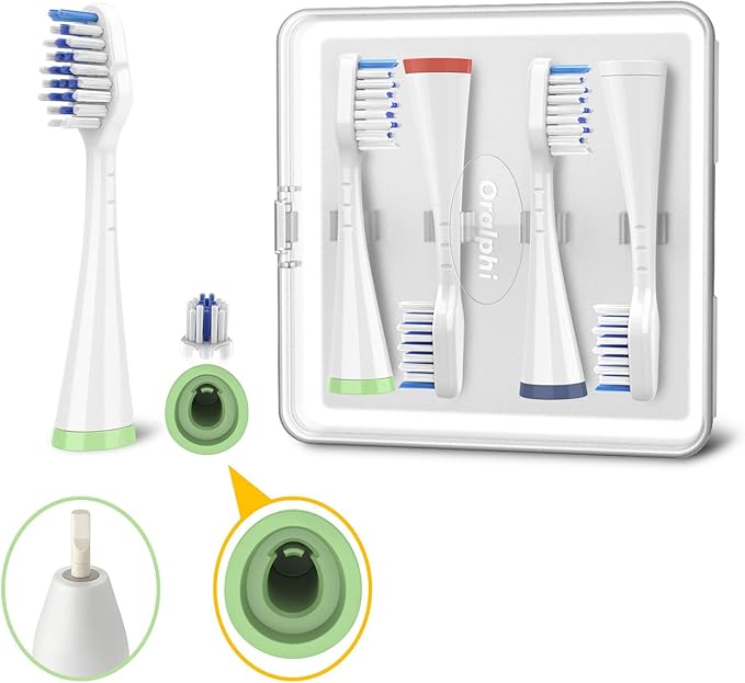 Toothbrush Replacement Heads for Waterpik Complete Care 5.0/9.0 (CC-01/WP-861), STRB-4WW, (4-Pack, White)