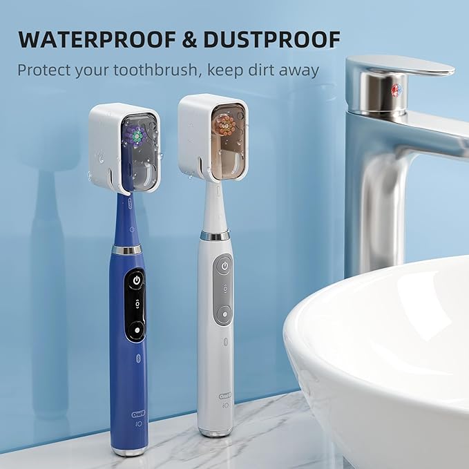 Travel Toothbrush Head Cover 2PCS, Electric Toothbrush Covers Caps, Ventilated Toothbrush Protectors Caps for Travel, Camping, Bathroom, Business, Grey and Brown