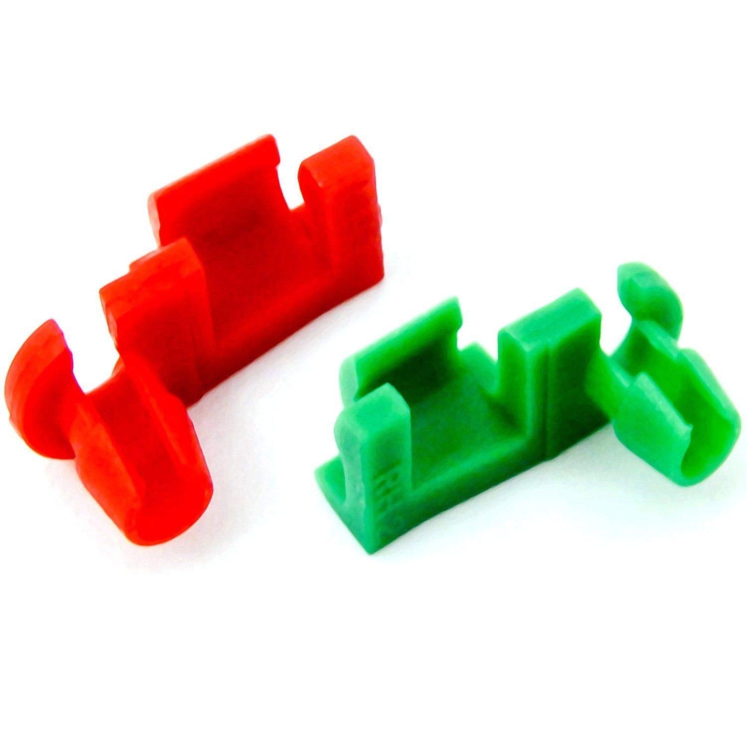 Parts N Go 1999-2007 Chevy Silverado Clips Left & Right Tailgate Handle Rod Clip Red Green Pair GMC Sierra LH/RH - 88981030, 889