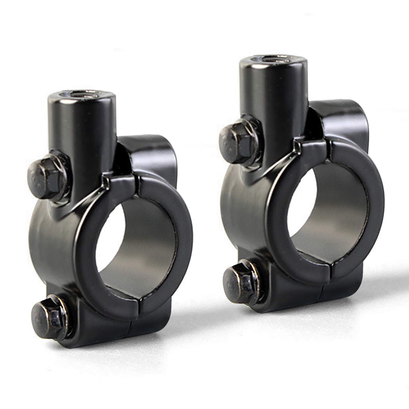 Motorcycle Mirrors Mounts 7/8 Handlebar Mirror Mount Holder Clamp Adaptor 8mm Thread For Motorcycles ATV Scooter Black(Pack of 2