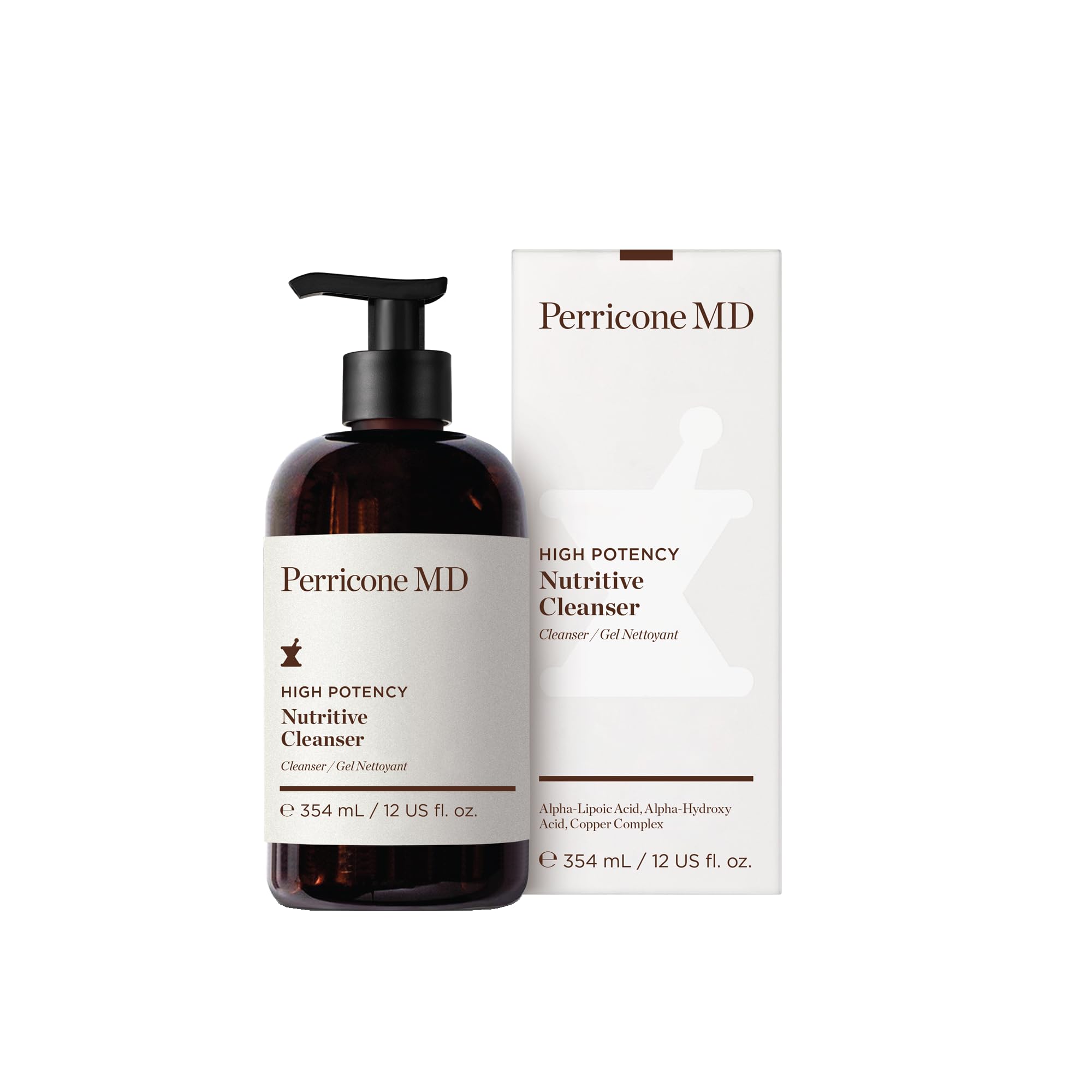 Perricone MD High Potency Classics Nutritive Cleanser - Gentle Gel Face Wash with ALA, AHAs, & Copper Complex - Soften, Hydrate, & Condition Normal to Dry Skin for a Refreshed Look and Feel - 12 fl oz