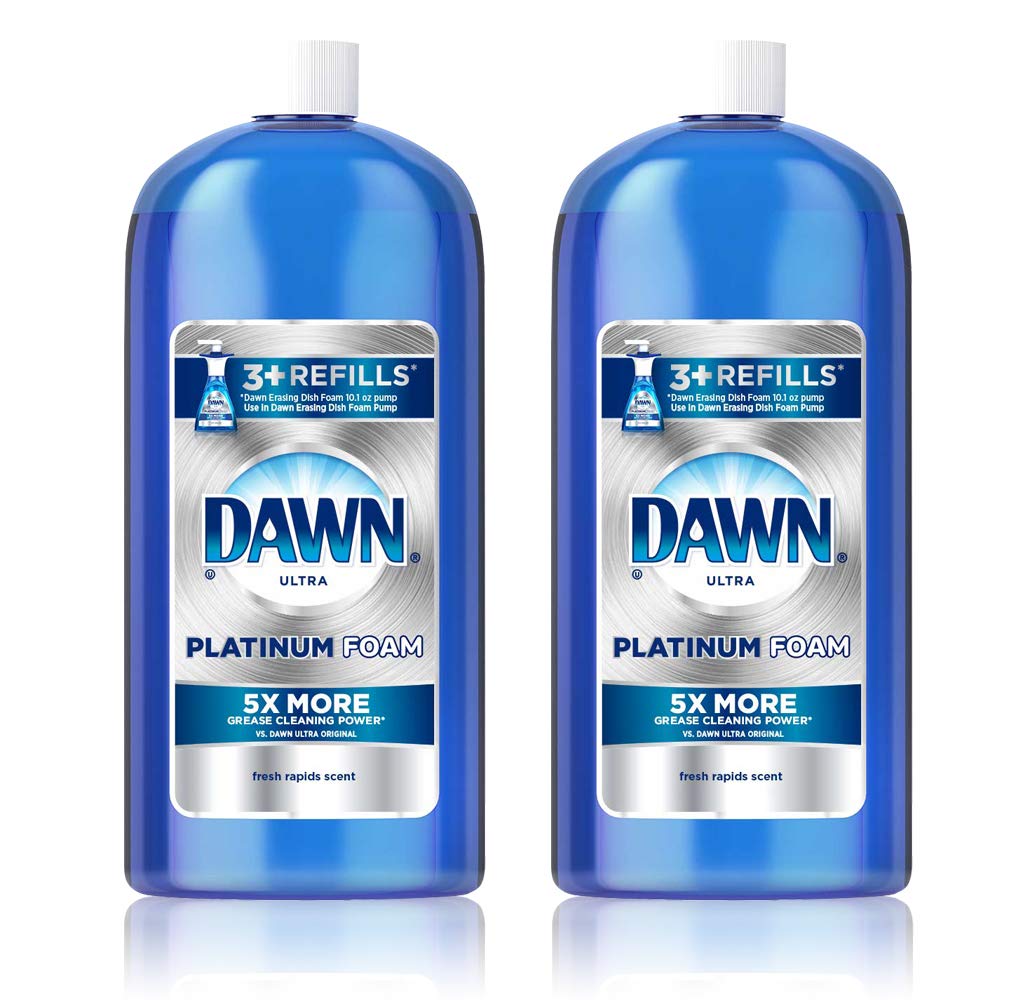 Dawn Platinum Erasing Dishwashing Foam Refill, Fresh Rapids, 30.9 Fl Oz (Pack of 2)