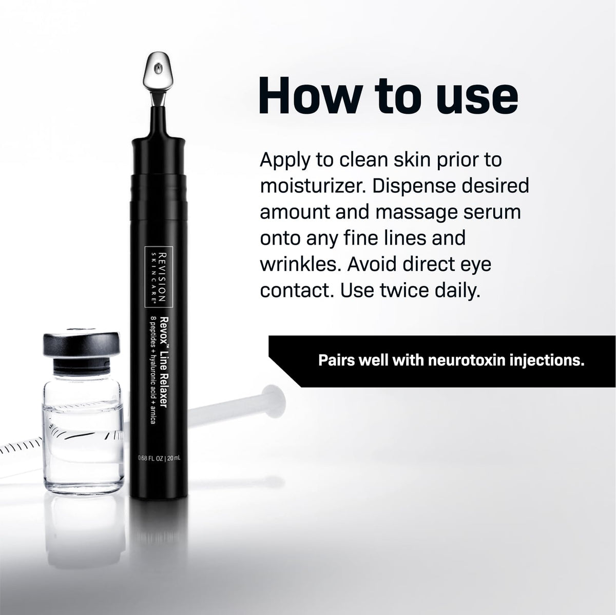 Revision Skincare Revox™ Line Relaxer, Targeted Under Eye Serum with Hyaluronic Acid, Improves Fine Lines and Wrinkles, 0.25 oz