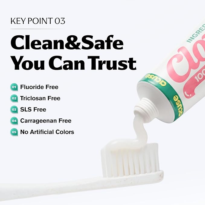 Fluoride Free Vegan Whitening Toothpaste – Hydrogen Peroxide Stain Removal, Hydroxyapatite Enamel Support, Gentle Daily Whitening, SLS-Free, Lemon Mint Freshness, 3.52oz / 100g
