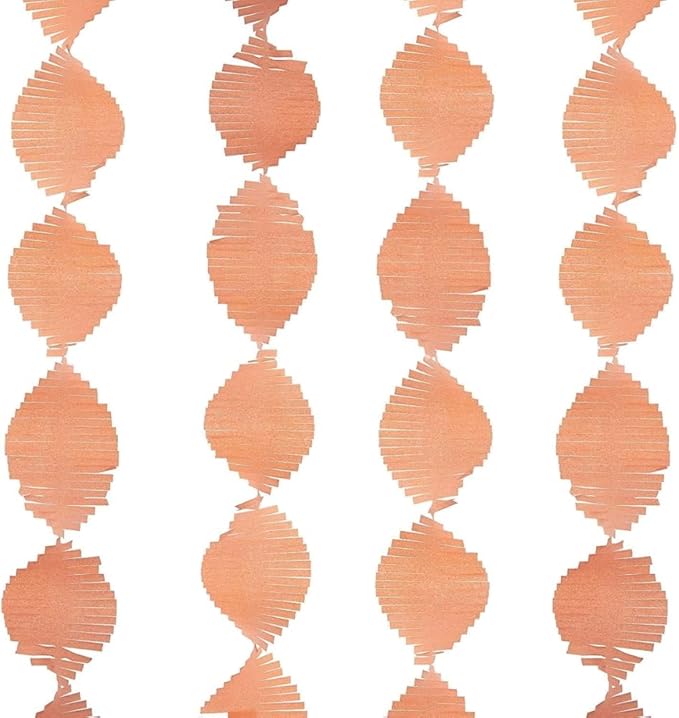 Elegant Coral Tissue Fringe Garland - 9 ft. (1 Pc.) - Premium Paper, Stunning & Versatile Decor - Ideal for Any Events
